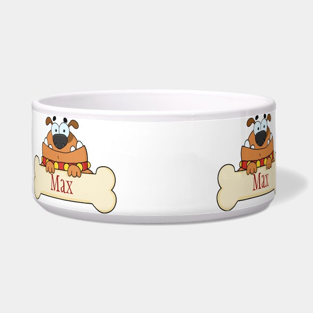 Écuelle Funny Cartoon Dog Personnalisé Pet Bowl (Gauche)