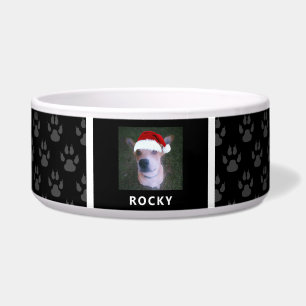 Écuelle Funny Custom Chien Photo Empreintes de pattes noir