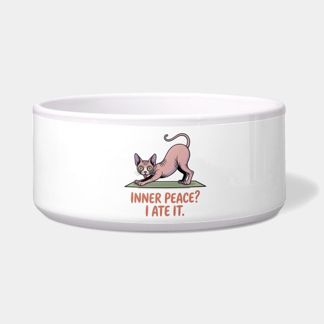 Écuelle Funny Sphynx Cat Yoga Cartoon Art (Devant)