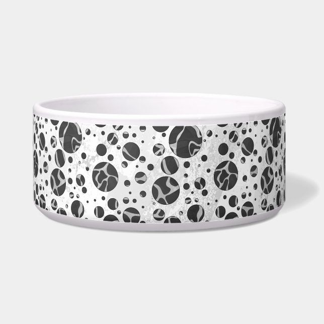 Écuelle Giraffy Polka Dot noir et gris clair Impression (Droite)