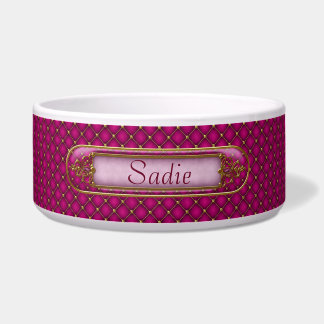 Écuelle Glam Orchid Pink et Gold Custom Pet Bowl