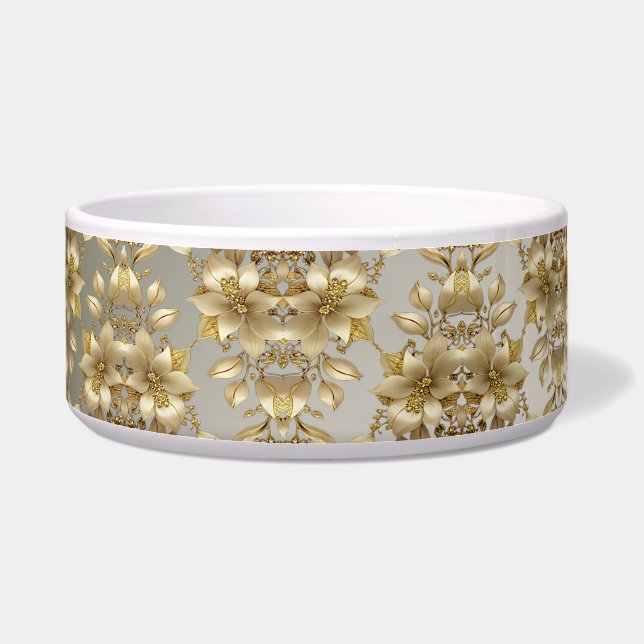 Écuelle Golden Floral Pet Bowl (Gauche)