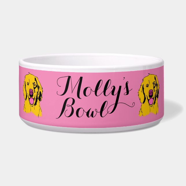 Écuelle Golden Retriever Pop Art (Devant)