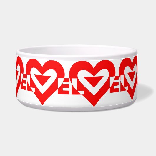 Écuelle Graphique d'amour cool, Rouge (Gauche)