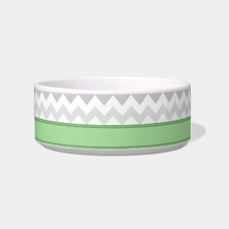 Écuelle Gray Chevron Green personnalisé Cat Bowl