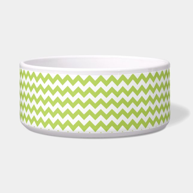 Écuelle Green Zigzag, Green Chevron, Motif géométrique (Devant)