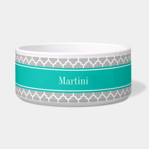 Écuelle Gris Blanc Marocain #5 Turquoise Initiale Monogram