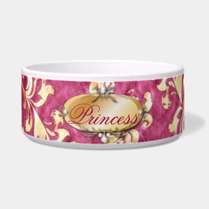 Écuelle grunge floral Victorian Gold Bourgogne