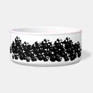 Écuelle Halloween crânes effrayants pile noir blanc motif