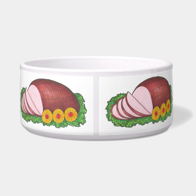Écuelle Ham It Up Christmas Hams Funny Holiday Chien Bowl (Dos)