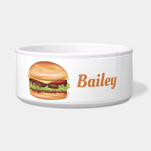 Écuelle Hamburger Avec Illustration De Fromage Et Nom Pers