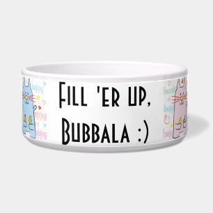 Écuelle Hanoukka Cat Pet Bowl "Remplir, Bubbala"