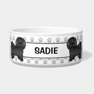 Écuelle Havanais noir Chien de dessin animé mignon avec de
