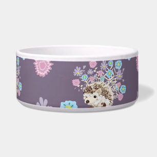 Écuelle hérisson et fleurs motif