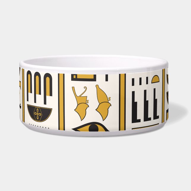 Écuelle Hiéroglyphes égyptiens : Jaune-Noir Sans Seamless. (Devant)