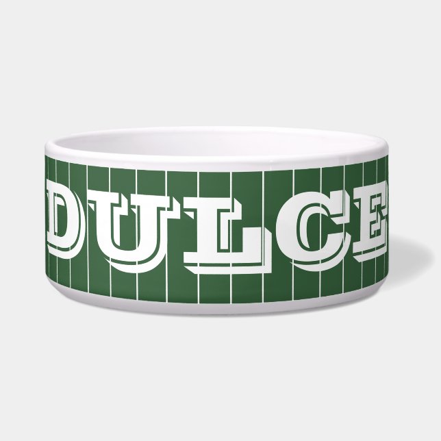 Écuelle Hunter Green White mince Vertical Stried Nom (Devant)