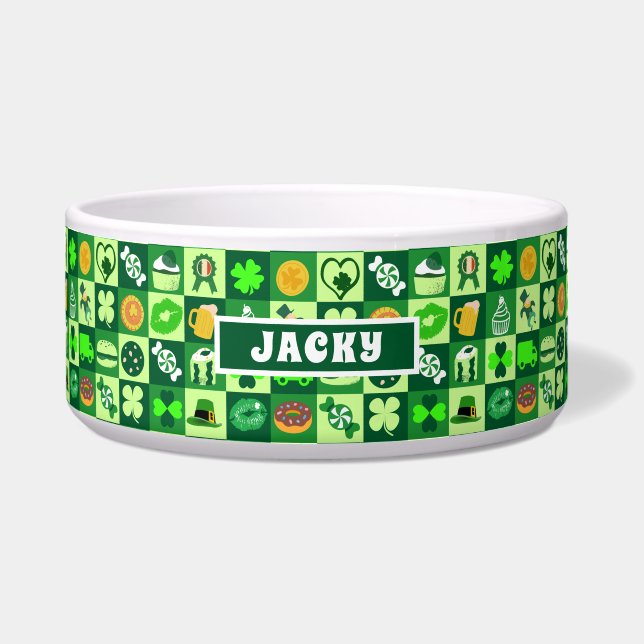 Écuelle Icônes de la Saint-Patrick Motif sans couture (Devant)