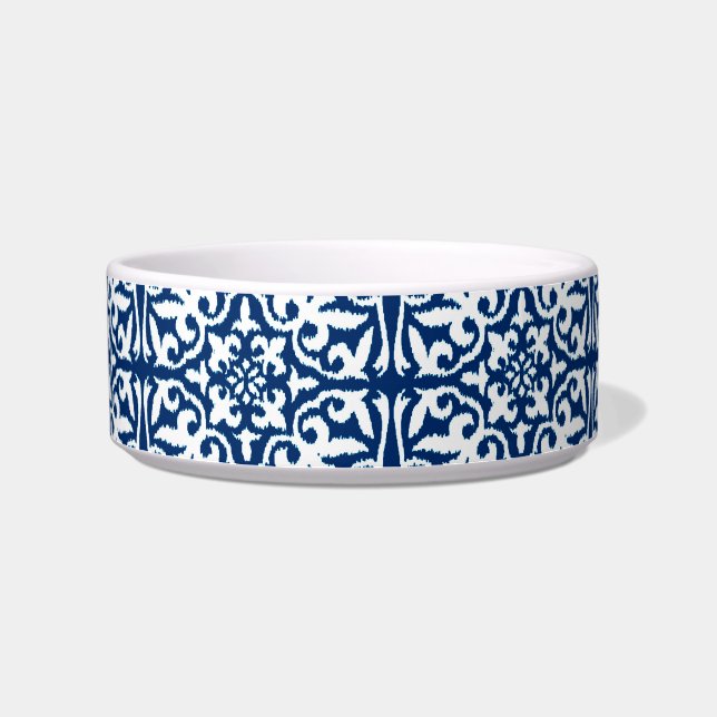 Écuelle Ikat damask pattern - Cobalt bleu et blanc (Gauche)