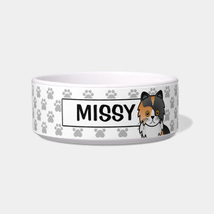 Écuelle Illustration de chat persan calico de dessin animé