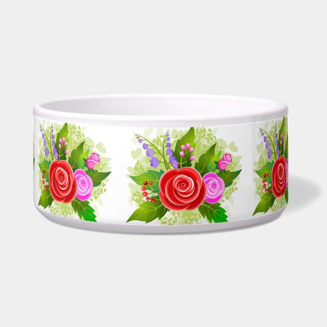 Écuelle Illustration des fleurs roses (Devant)