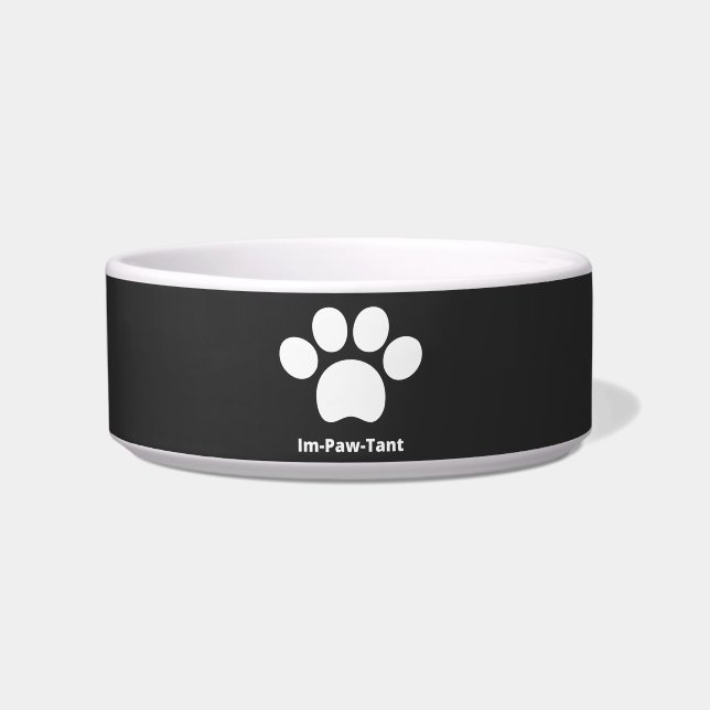 Écuelle Im-Paw-Tant en céramique pour animaux de compagnie (Devant)