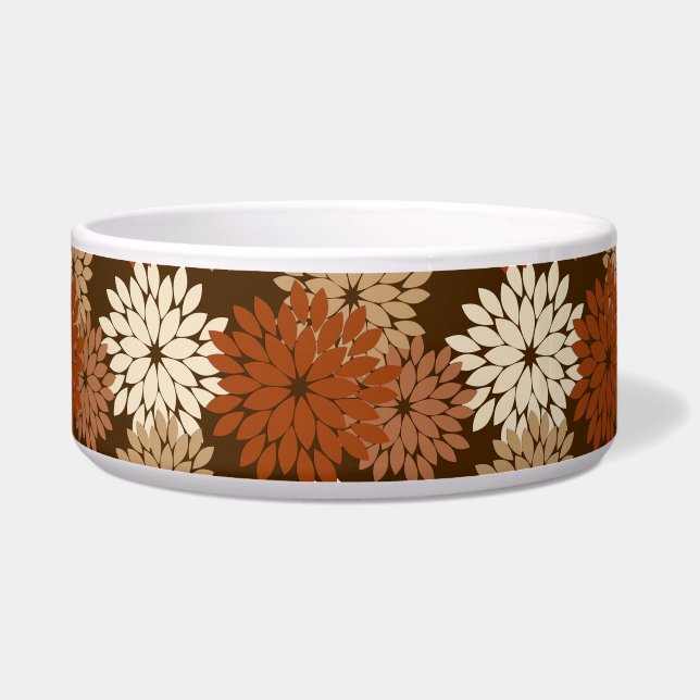 Écuelle Impression de kimono floral moderne, marron foncé  (Devant)
