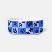 Écuelle Impression de patte de chien bleu à carreaux (Devant)