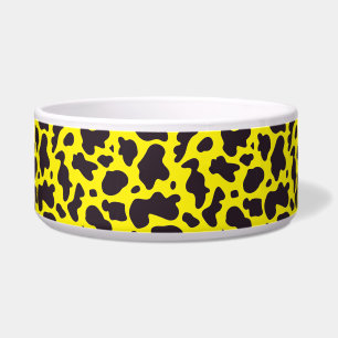 Écuelle Imprimer Motif de vache noir et jaune