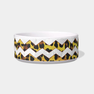 Écuelle Imprimerie Leopard Brown et jaune Cevron