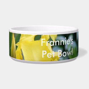 Écuelle Iris Floraux Jaune Ensoleillé PERSONNALISÉ Animal