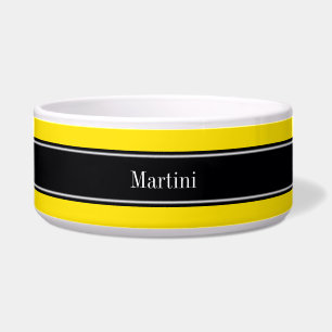 Écuelle Jaune, Monogramme de nom Ruban Noir