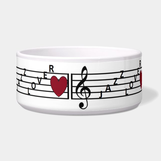 Écuelle Jazz Lover Ceramic Pet Bowl (Devant)