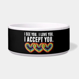 Écuelle Je te vois je t'aime je t'accepte arc-en-ciel LGBT