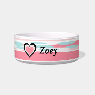 Écuelle Joli bol de chien en céramique rose avec coeur