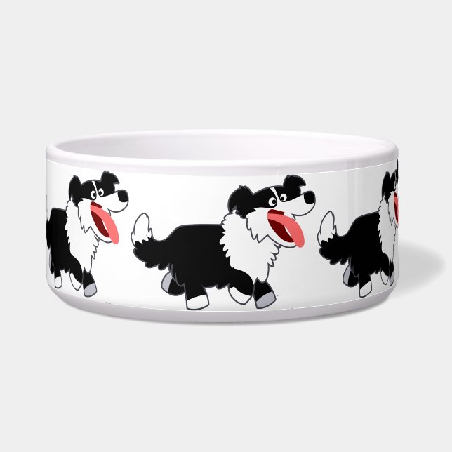 Écuelle Joli Cartoon Bordure Collie Pet Bowl (Devant)