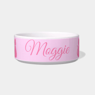 Écuelle Joli chat fille rose sur mesure