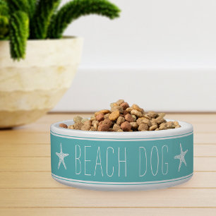Écuelle Joli chien de plage turquoise et blanc en étoile d