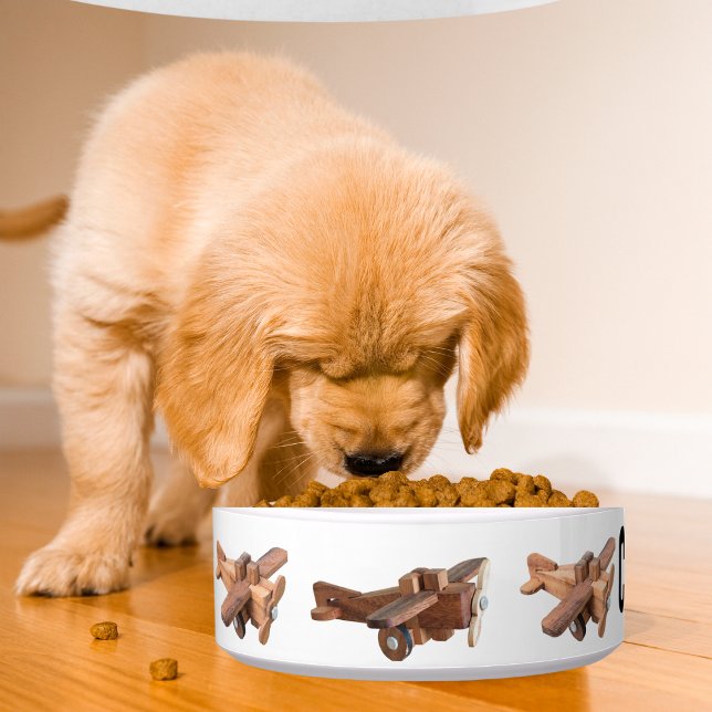 Écuelle Joli nom personnalisé d'animal de compagnie & avio (Créateur téléchargé)