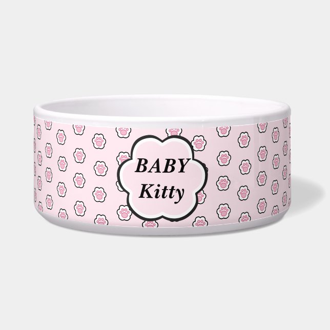 Écuelle Jolie patte de chat rose (Devant)