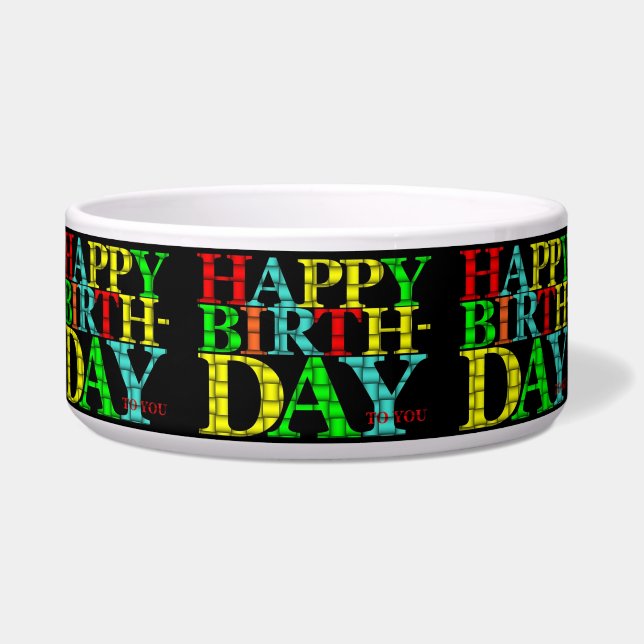 Écuelle Joyeux Anniversaire Pet Bowl (Devant)