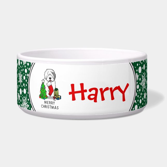 Écuelle Joyeux sapin de Noël 2 Vieux anglais Chien de mer  (Devant)