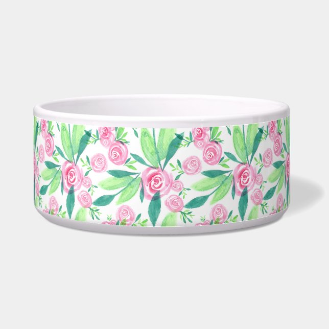 Écuelle La Rosa Aquarelle Motif Floral Pet Bowl (Devant)