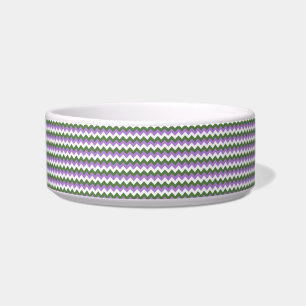 Écuelle Lavande, vert et blanc Chevron Zigzag