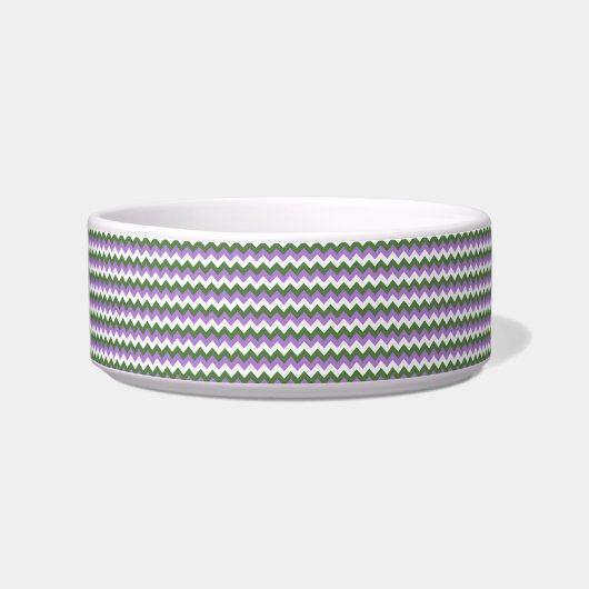 Écuelle Lavande, vert et blanc Chevron Zigzag (Devant)