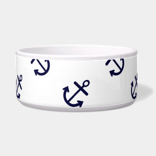 Écuelle Le bleu marine ancre le motif blanc d'arrière -