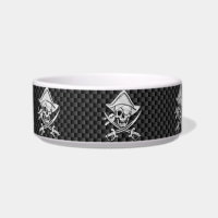Le chrome aiment le pirate sur la fibre noire de