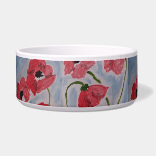 Écuelle Le Wild Red Poppies Ceramic Pet Bowl
