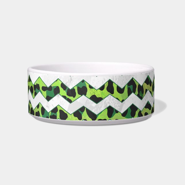 Écuelle Leopard Chevron noir et vert (Droite)