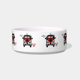 Écuelle Les Chiens Rock Hippie Bus Pet Bowl