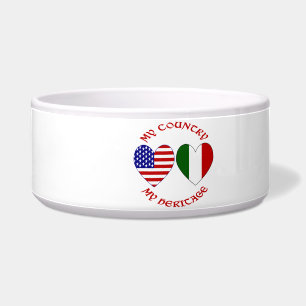 Écuelle Lettres Rouges Italien USA Patrimoine National